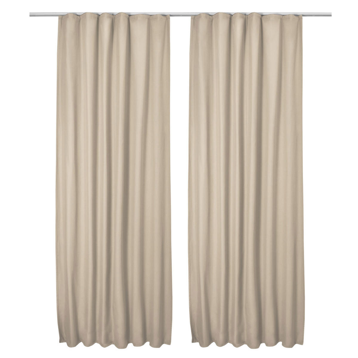 VORHANG Amelie TK mit Kräuselband 140x245cm Creme (2tlg) - Creme, Textil (140/245/1cm) - Beautissu 