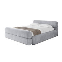 POLSTERBETT mit Bettkasten, Fußteil und Lattenrost, Boxbett mit Matratze H3/H4 - ENORA-Z-V1 120x200 Hellgrau - Hellgrau, Holzwerkstoff/Textil (120/200cm) - ALTDECOR