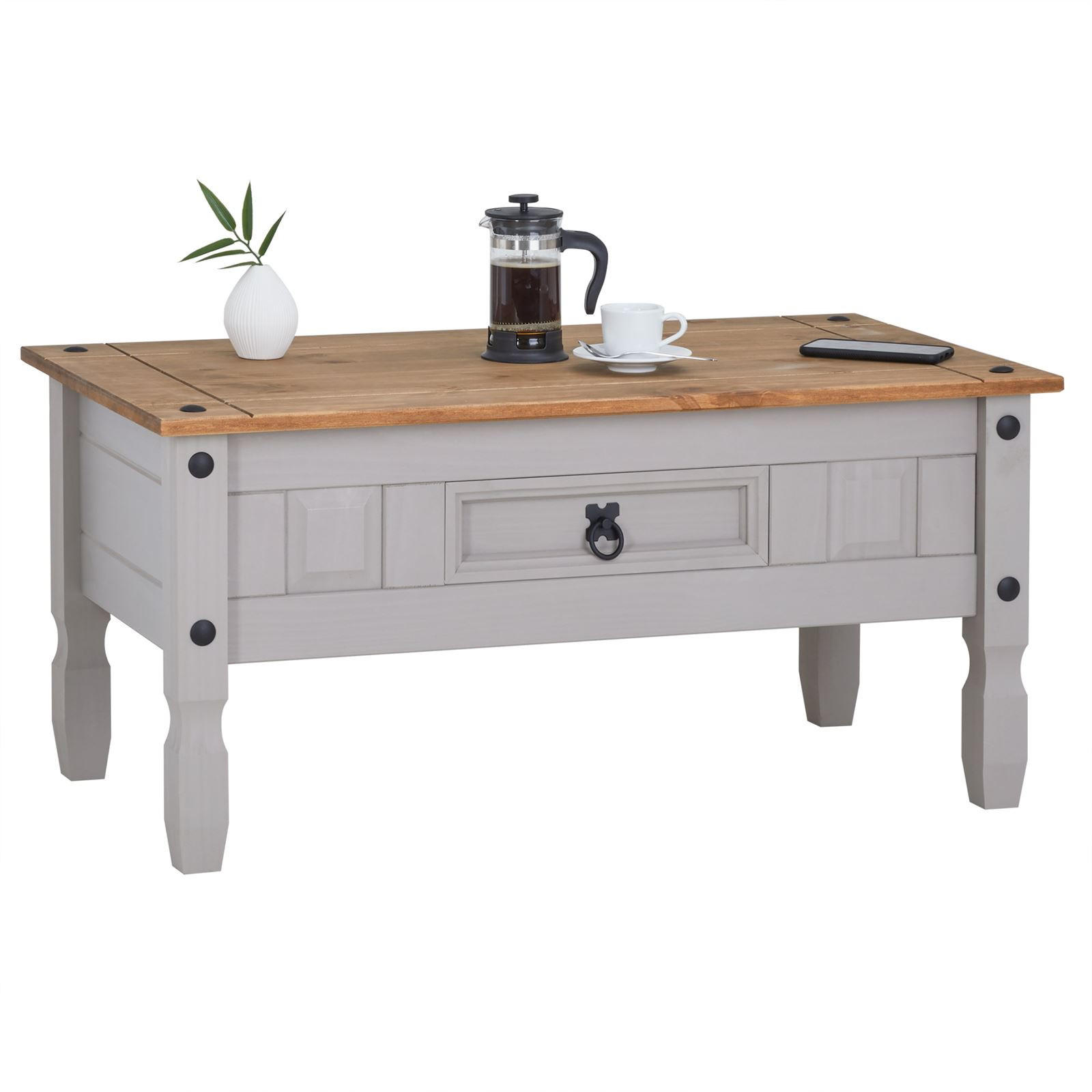 Idimex Couchtisch Grau 95x43x50 cm