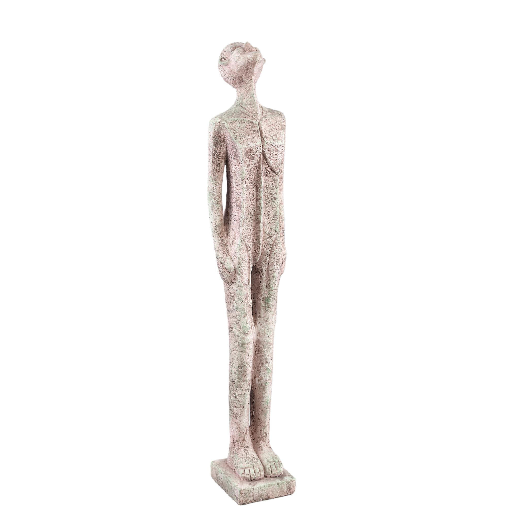 SKULPTUR Keiton Grau 11/11/60cm - Grau, Stein (11/60/11cm) - PTMD Collection