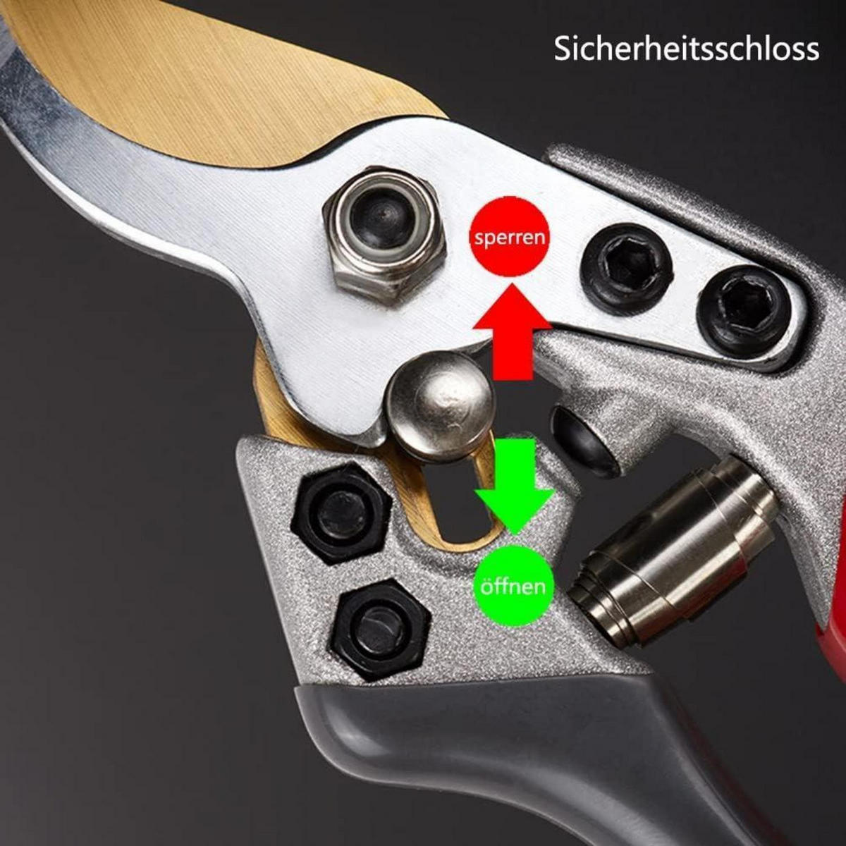 GARTENSCHERE Rot-grau - Multicolor, Metall (6.5/2.4/19.5cm)