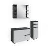 BADMÖBEL-SET J-Shape Anthrazit 3 Teile, mit Midischrank - Anthrazit/Weiß, Holzwerkstoff (80/60/33cm) - Vicco