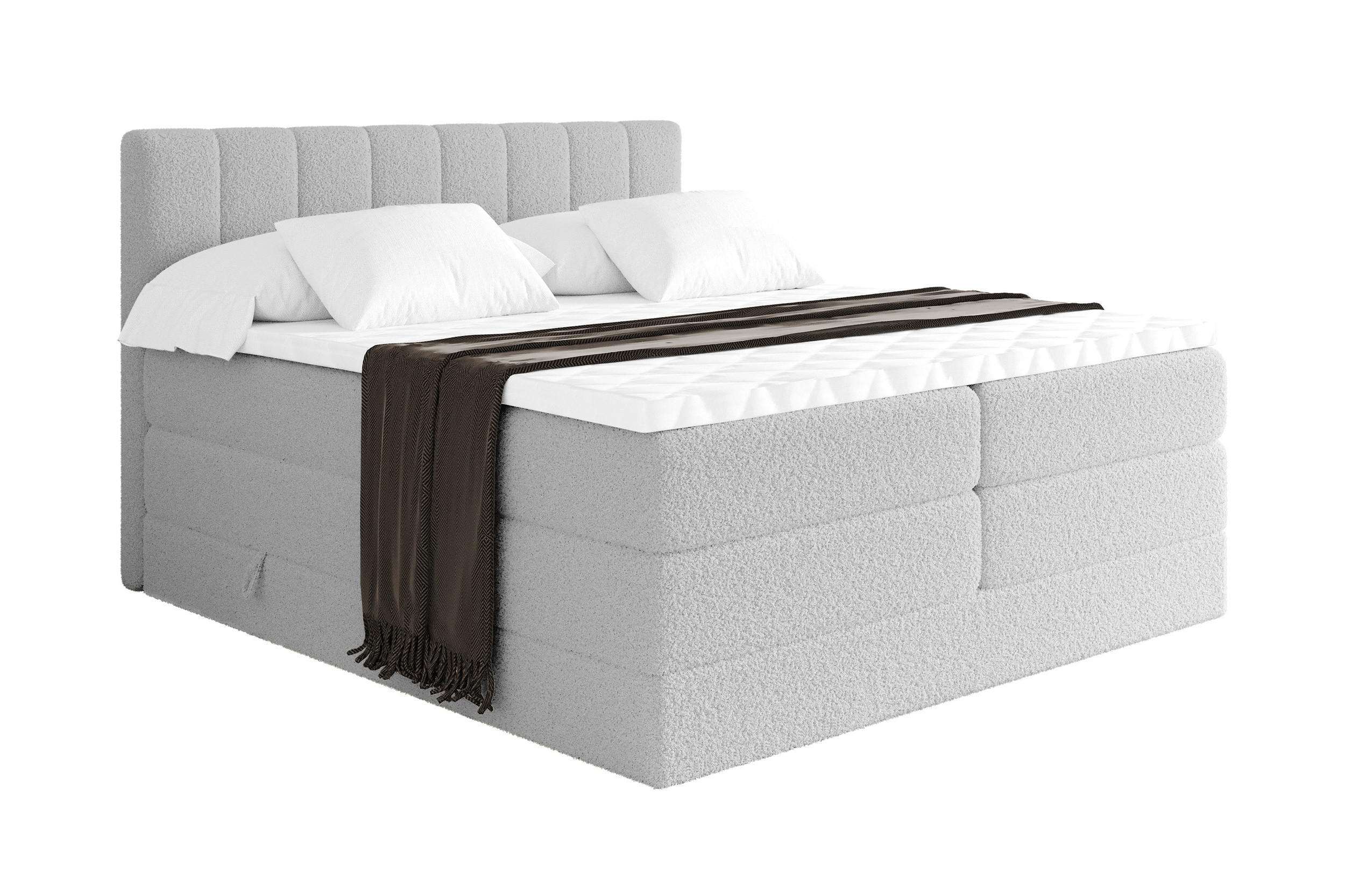 Altdecor Boxspringbett Hellgrau 120x200 cm