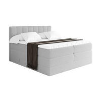 BOXSPRINGOVÁ POSTEL s matrací H3/H4 - OTTA KING - 120x200 cm Světle šedá - světle šedá, kompozitní dřevo (120/200cm) - ALTDECOR