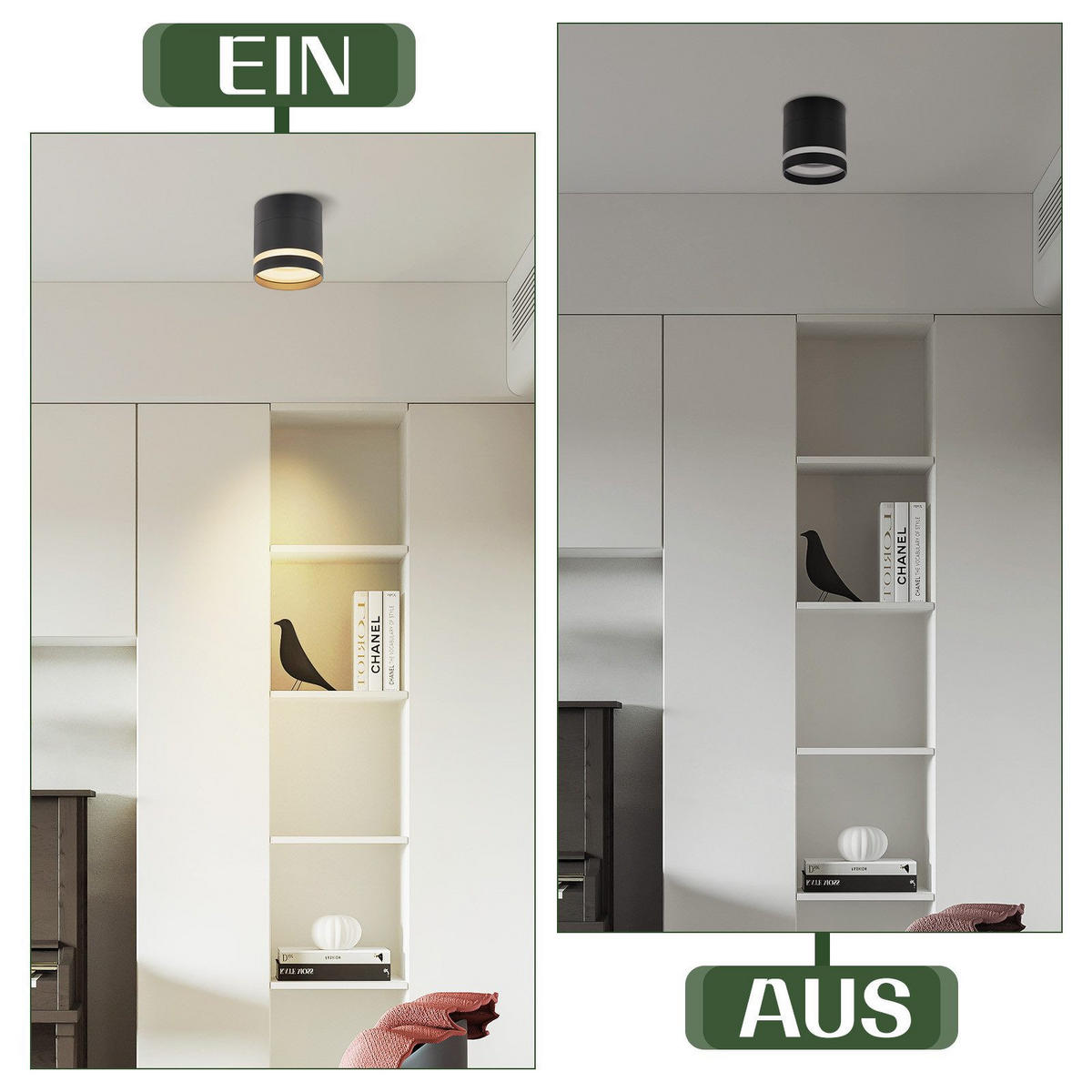 AUFBAUSTRAHLER Adams II 8.5/8.5/9.5cm - Schwarz, Metall (8.5/8.5/9.5cm) - Nettlife