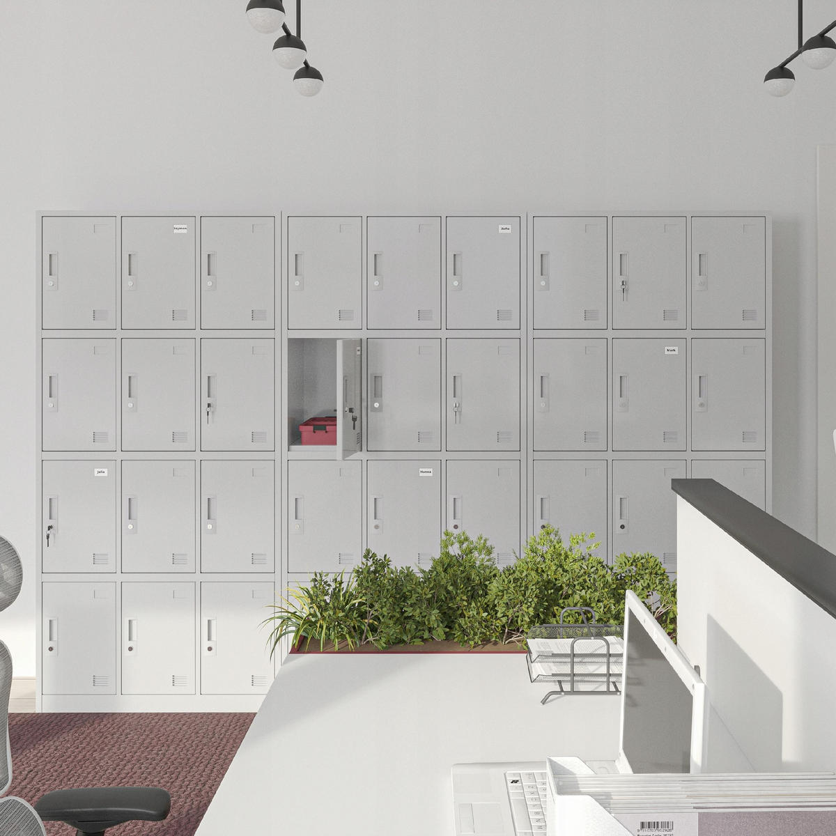 SCHLIESSFACHSCHRANK Marcin - Grau, Metall (90/185/40cm) - Jan Nowak