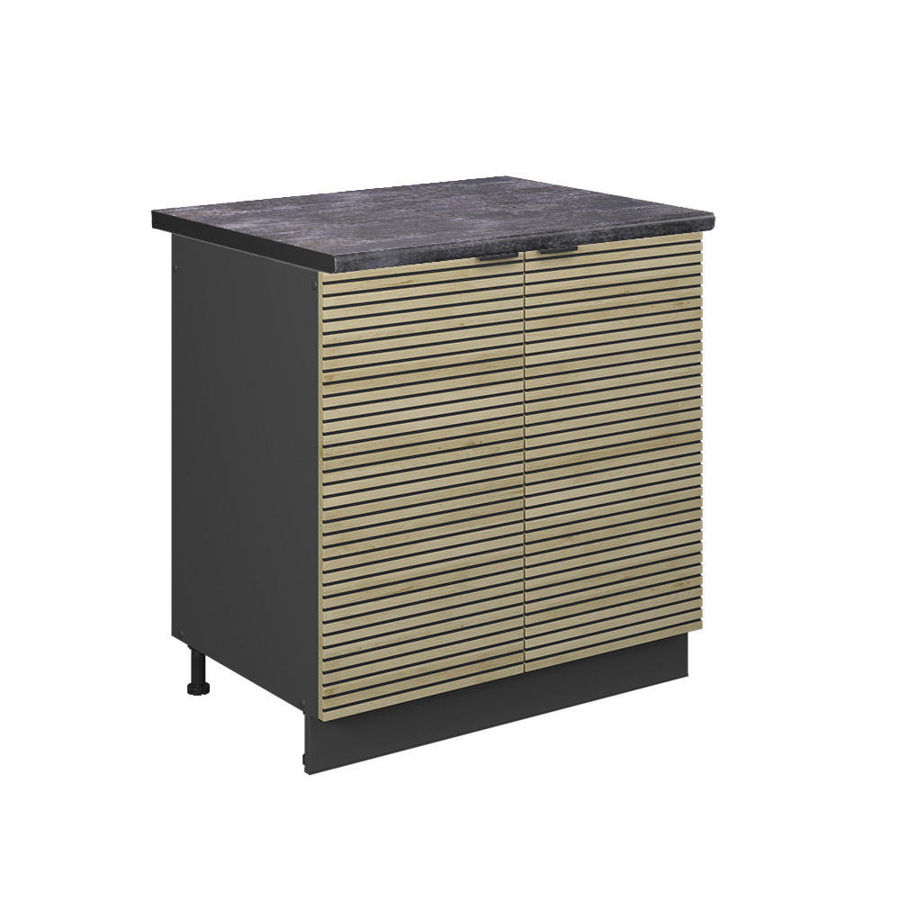 DISKBÄNKSSKÅP Fame-Line Ekpanel 80 cm , AP Antracit Ekfärgad, Antracit 82/80/60 cm