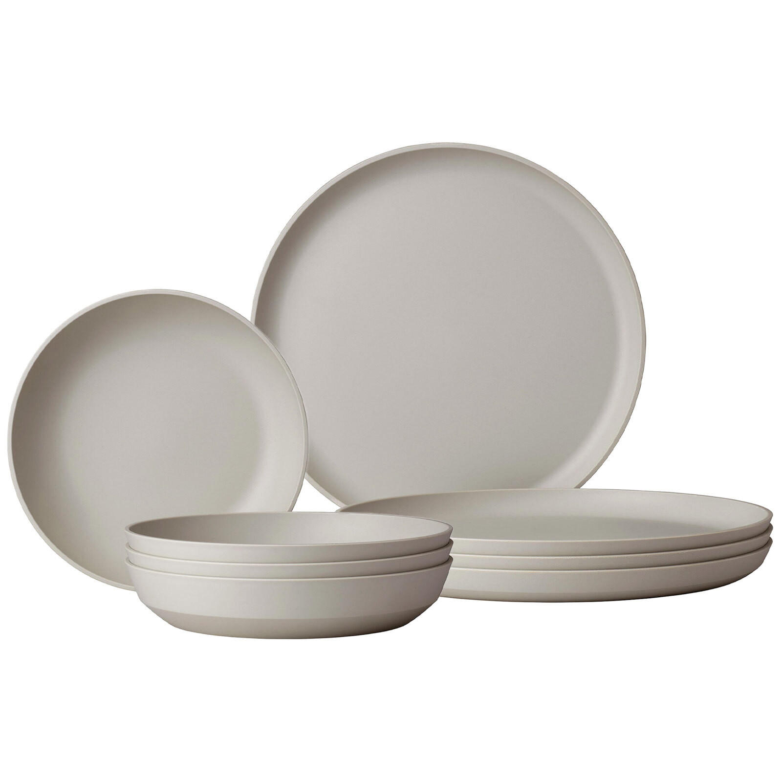 TAFEL-SET Silueta Nordic White 8er Set - Weiß, Kunststoff (1/1/1cm) - Mepal