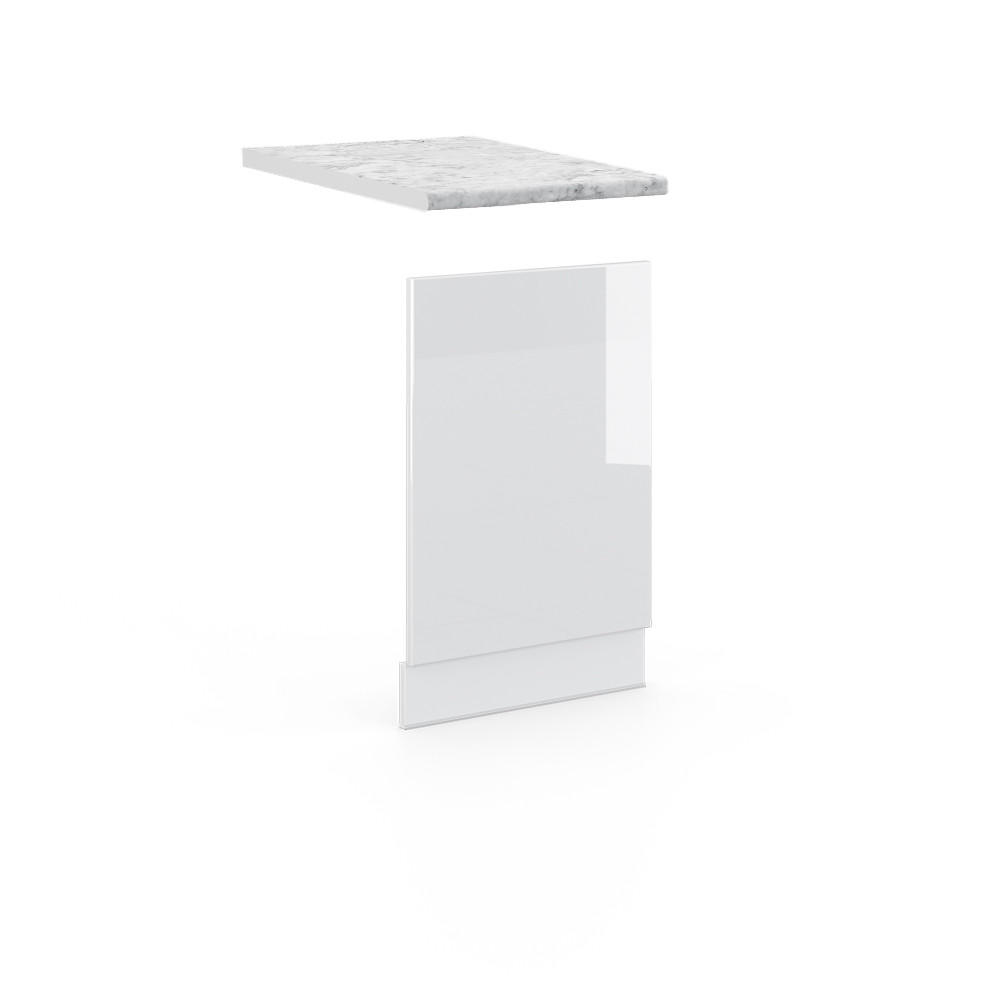 FRONTPANEL Fame-Line Vit h&ouml;gblank 45 cm , AP Marble Vit h&ouml;gglans, Vit 67.4/45/60 cm