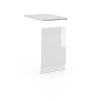 FRONTBLENDE Fame-Line Weiß Hochglanz 45 cm, AP Marmor - Weiß Hochglanz/Weiß, Holzwerkstoff (45/67.4/1.6cm) - Vicco