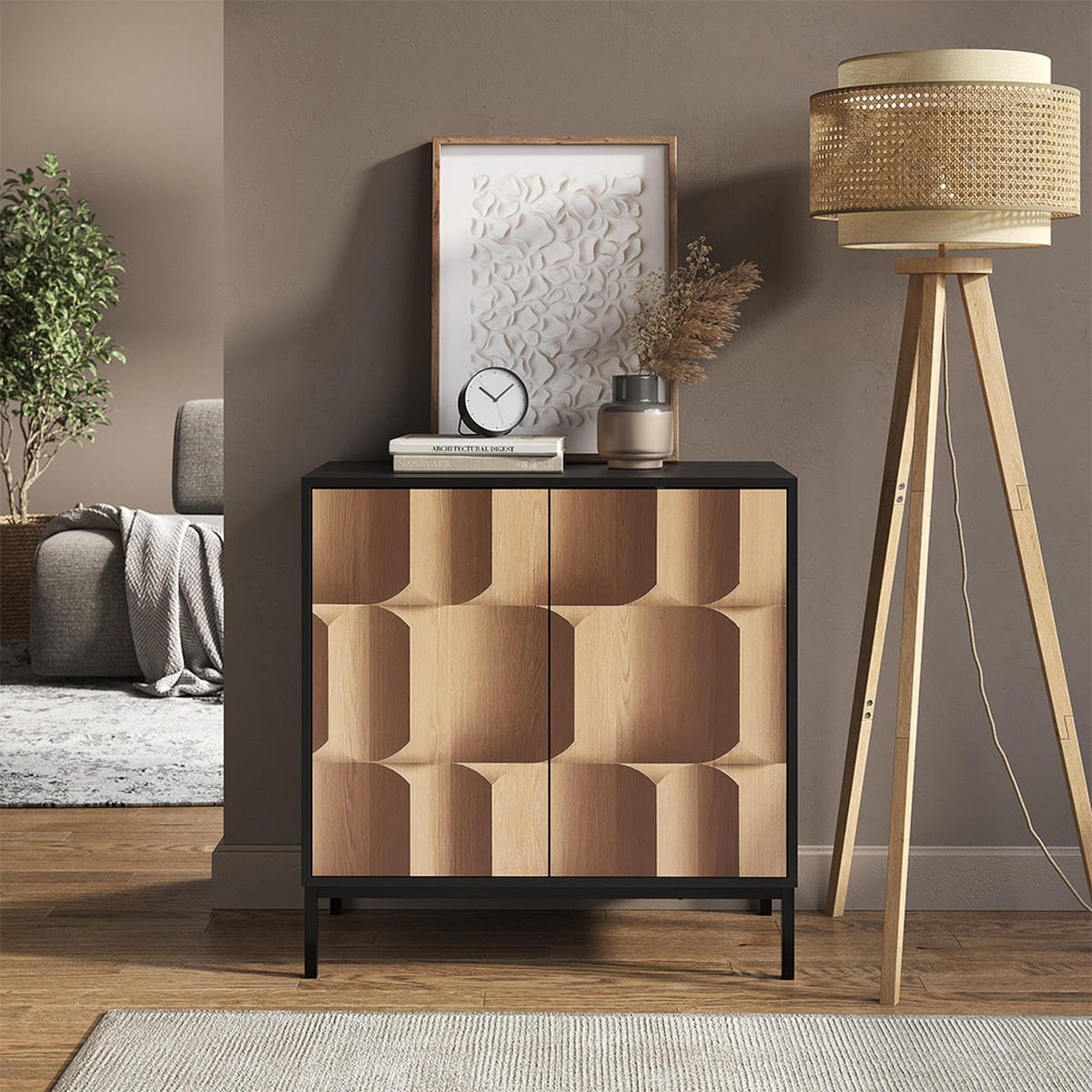 Schwarz, Holzwerkstoff (80/81.2/40cm) - Vicco