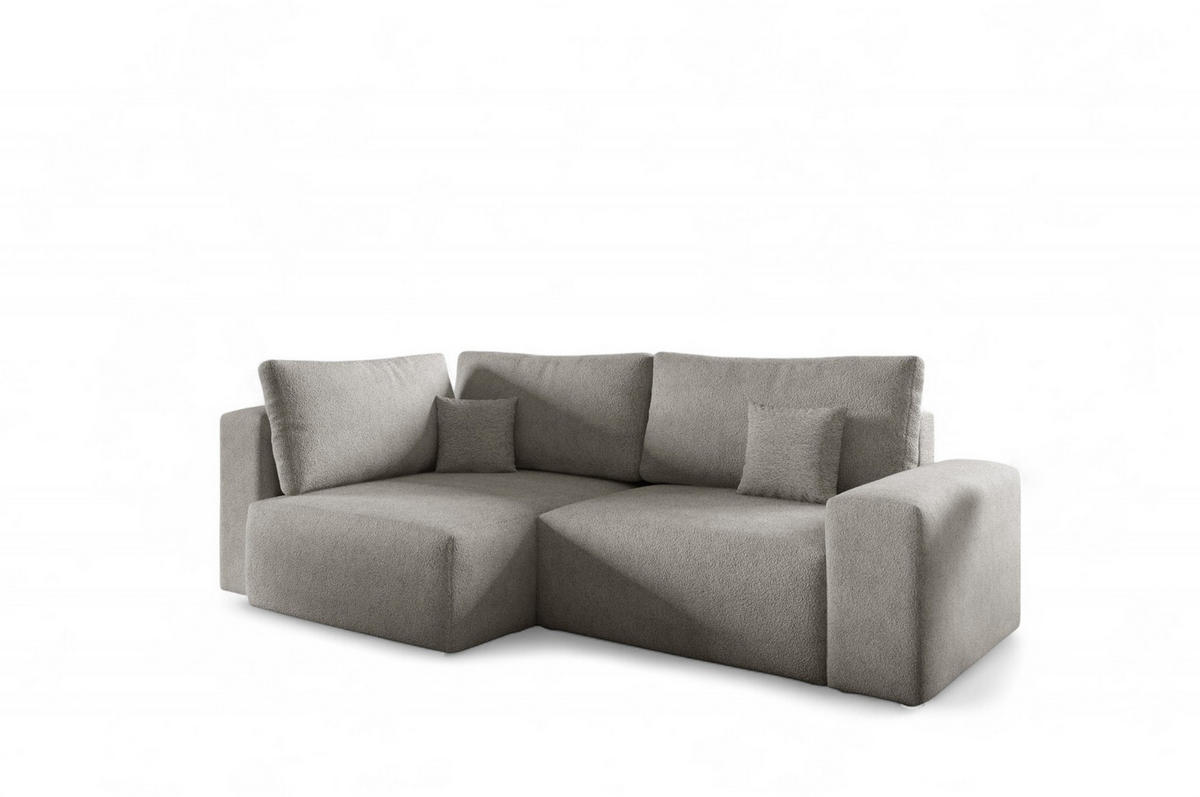 ECKSOFA Arona Mit Schlaffunktion - Beige, Holzwerkstoff/Textil (148/253cm) - Fun Möbel