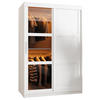SCHWEBETÜRENSCHRANK 200/120/62 2-türig - Silberfarben/Weiß, Holz/Kunststoff (120/200/62cm) - Abiks Möbel