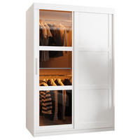 SCHWEBETÜRENSCHRANK 200/120/62 2-türig - Silberfarben/Weiß, Holz/Kunststoff (120/200/62cm) - Abiks Möbel