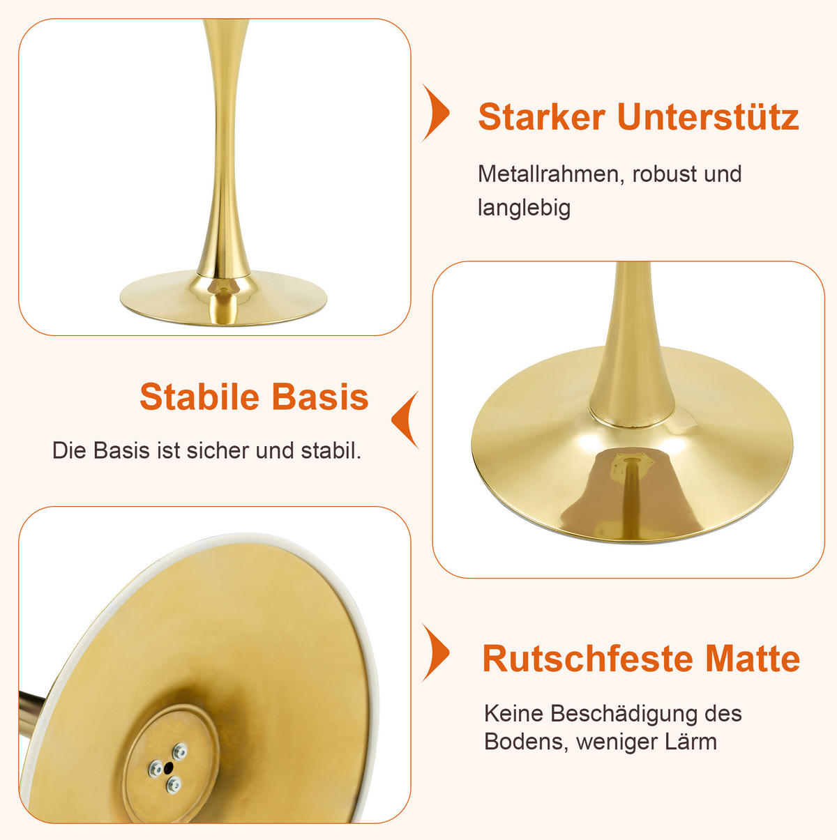 POMOĆNI stol 60/60/72 cm zlatni i u boji drveta od MDF-a i metala s okruglom pločom - crna, drvni materijal (60/60/72cm) - OKWISH