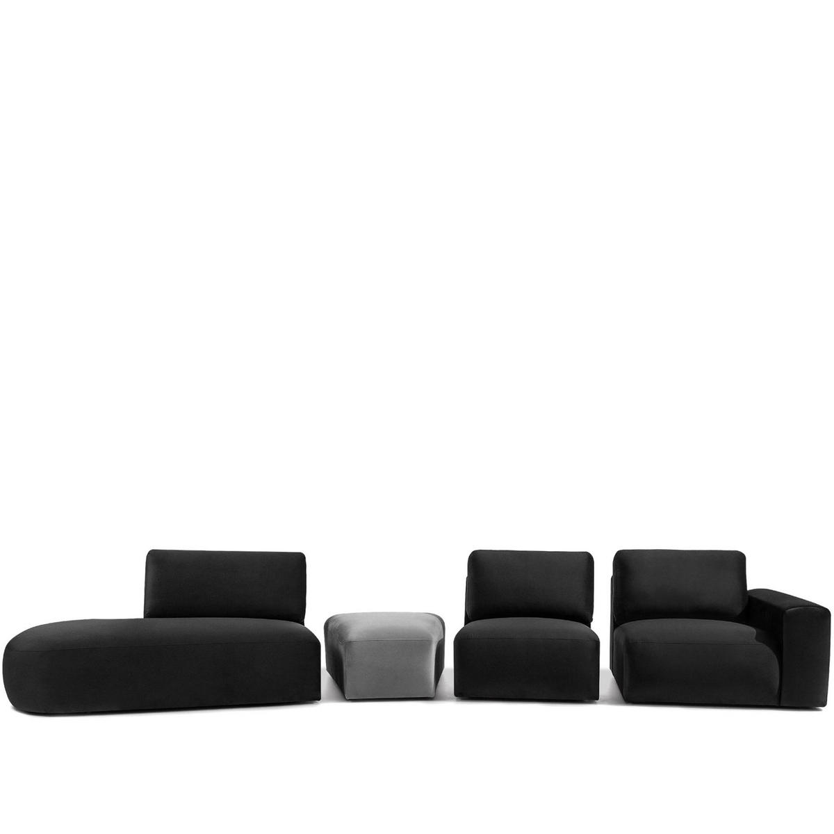 5-SITZER ECKSOFA ZUCCO Velour links, Dunkelgrau - Dunkelgrau, Textil (430/84/105cm) - KONSIMO®