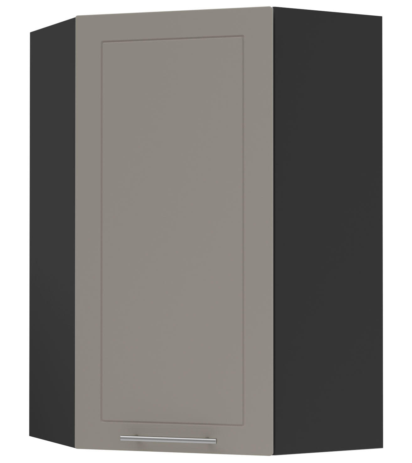 KÜCHENHÄNGESCHRANK Kvantum W4/10/60 Beige Matt / Schwarz Matt 60 / 60 / 96cm - Beige/Schwarz, Holz/Holzwerkstoff (60/96/60cm) - Feldmann-Wohnen