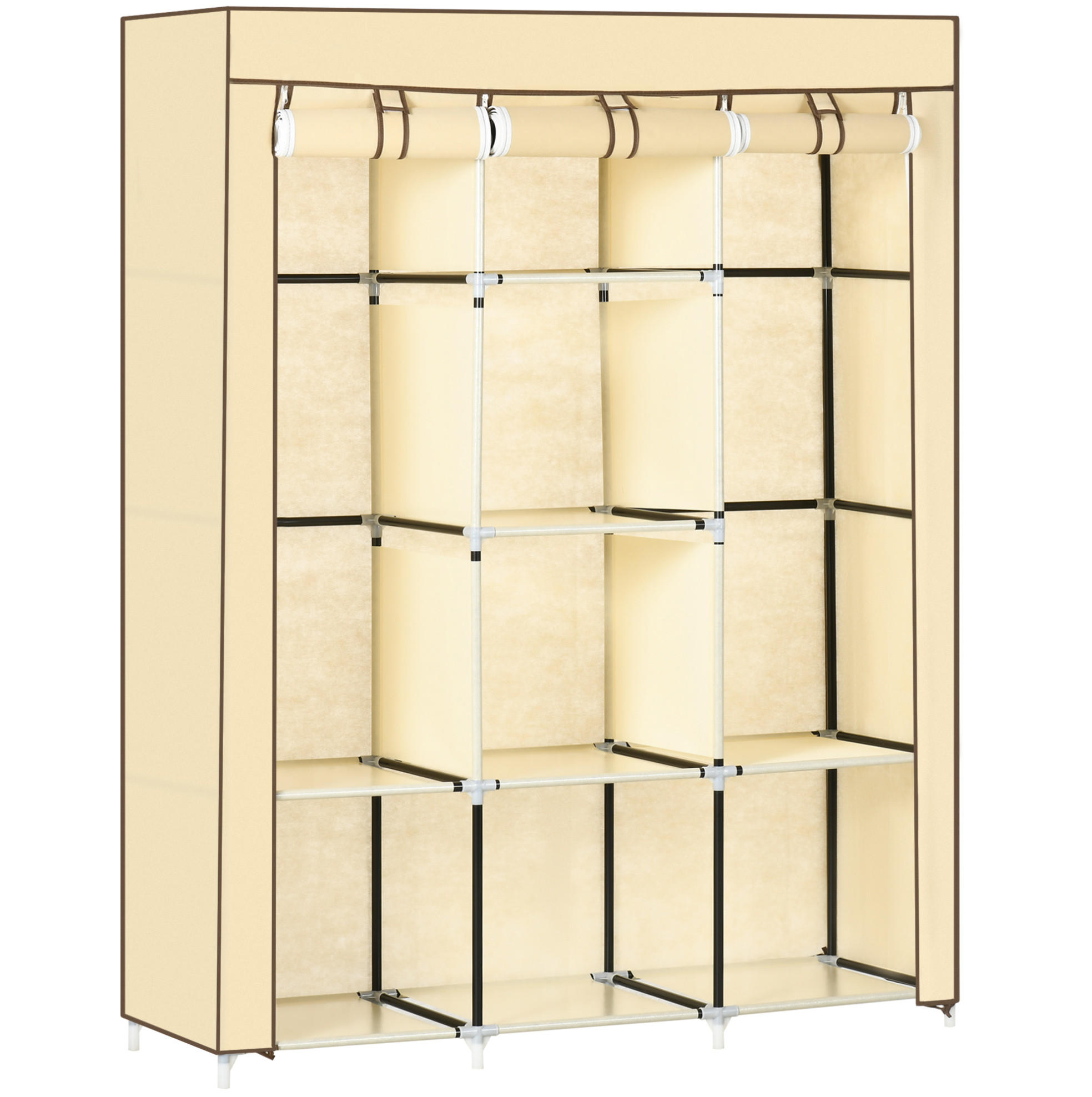 Okmyhome Kleiderschrank Beige 43x162.5x125 cm