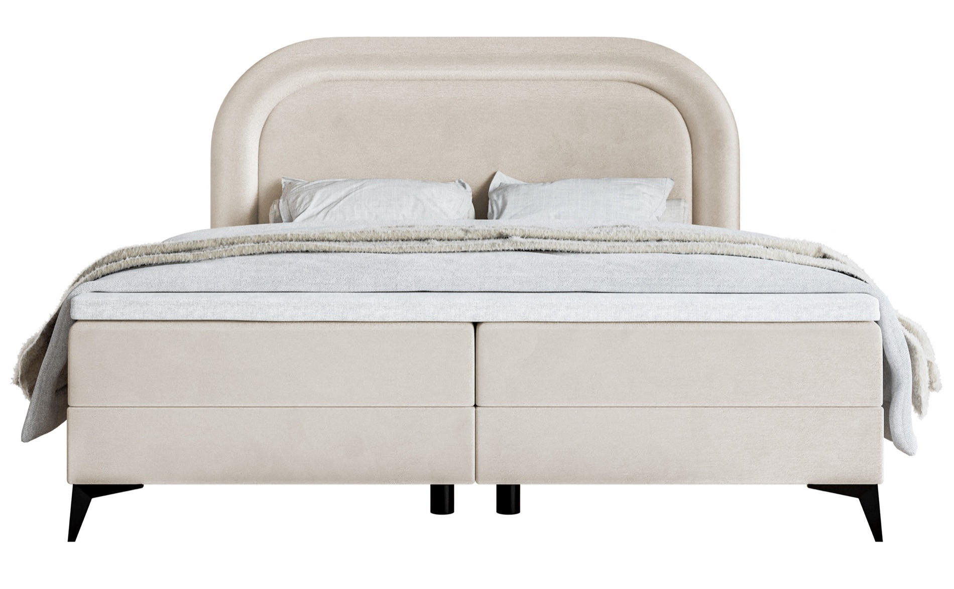 BOXBETT Loreo Greige Samt wasserfest 160x200 cm - Taupe/Schwarz, Holz/Textil (160/200cm) - Selsey