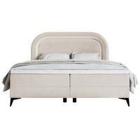 BOXBETT Loreo Greige Samt wasserfest 180x200 cm - Taupe/Schwarz, Holz/Textil (180/200cm) - Selsey