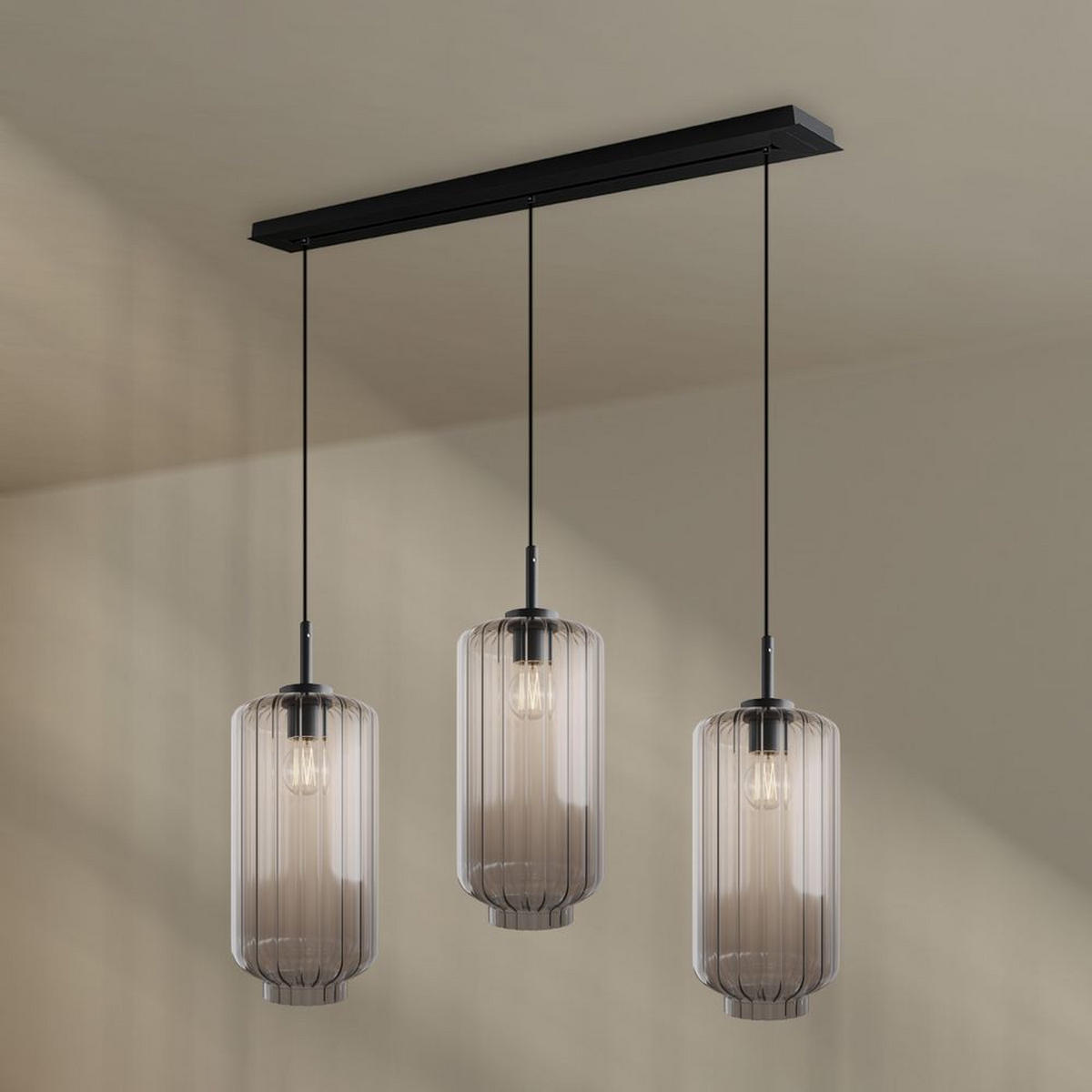 HÄNGELEUCHTE Velo 3-flammig Klar Ø 18cm - Klar/Schwarz, Glas (18/18/33cm) - s.luce
