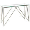 KONSOLENTISCH Glas transparent/silber Weso - Transparent/Silberfarben, Glas (40/120/78cm) - Beliani