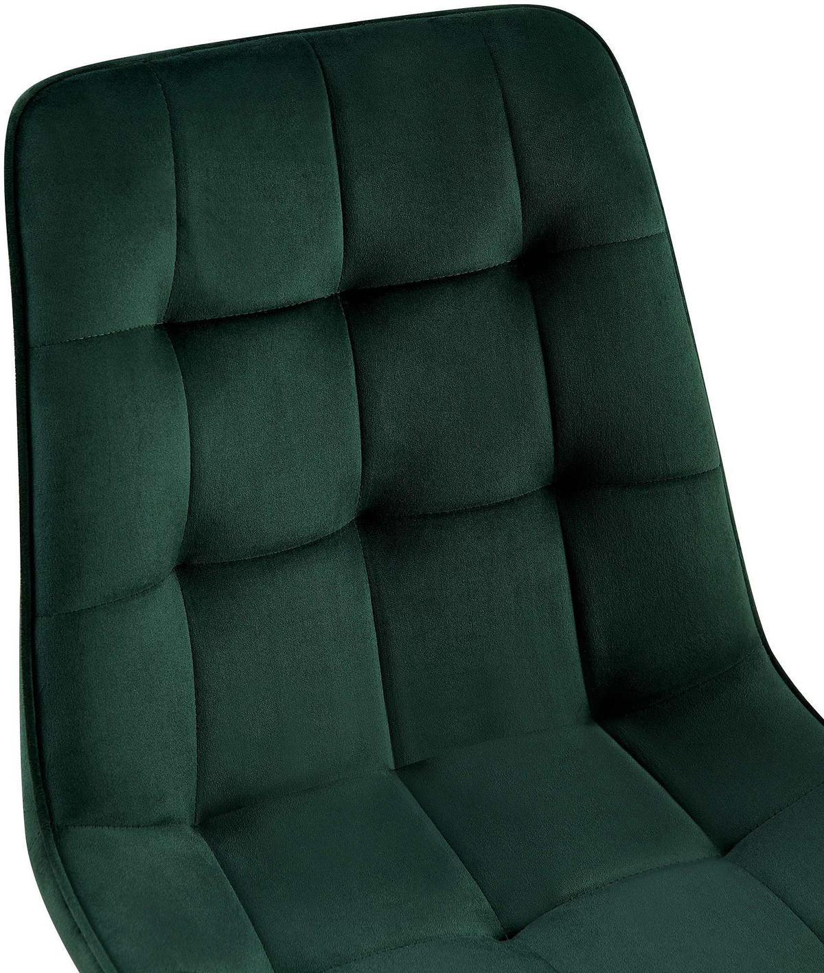 STUHL 2er Set Samt Grün - Schwarz/Grün, Textil/Metall (47/89/61cm) - CLP