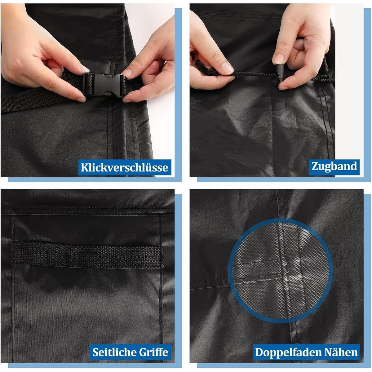 GARTENSTUHL Abdeckung 420D Oxford 65 x 65 x 80/120 cm - Schwarz, Textil (65/120/65cm)