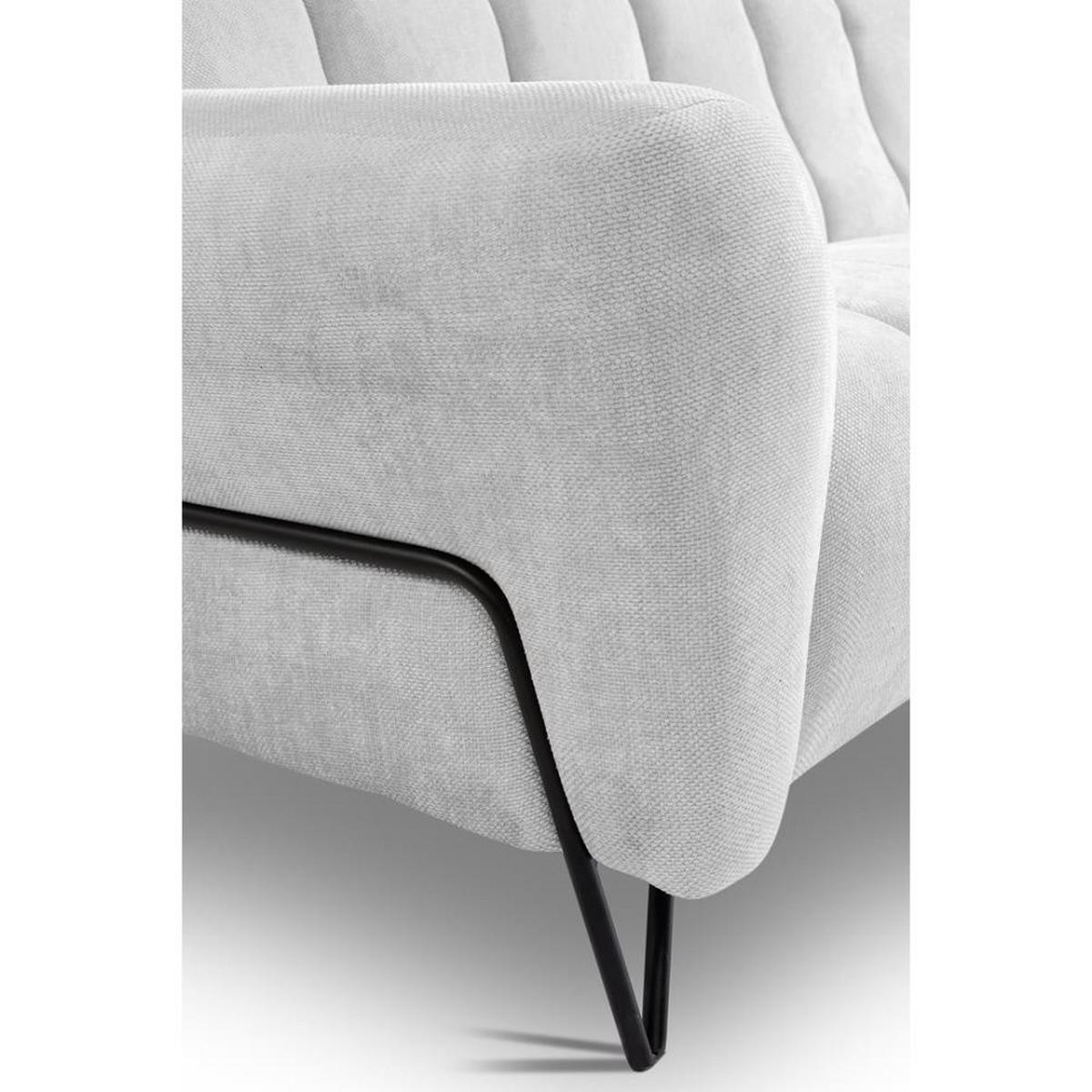 SITZGARNITUR Volare Sofas+Sessel, ohne Schlaffunktion, Hellgrau - Hellgrau, Textil/Metall (220/83/98cm) - Beautysofa