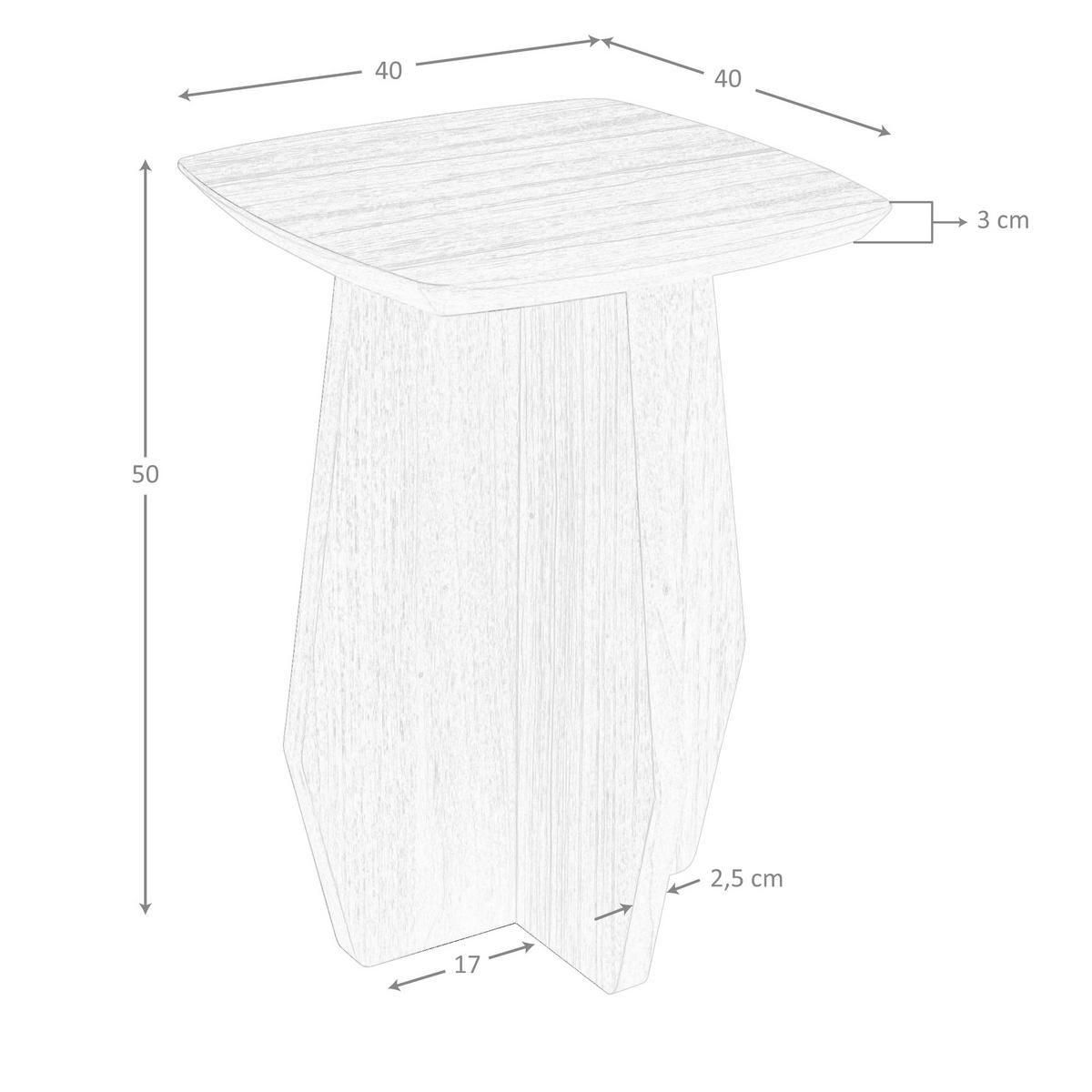 BEISTELLTISCH quadratisch Walnuss 40/40/50 - Walnussfarben, Holz (40/40/50cm) - ANGEL CERDA