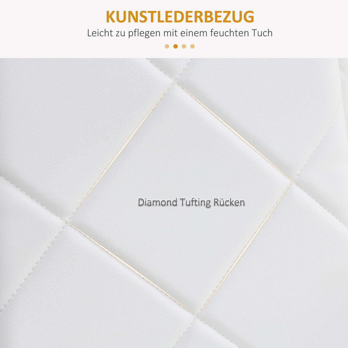 BANK 4er Set Weiß 41.0/50.0/97.0cm - Weiß, Leder (50/97/41cm)