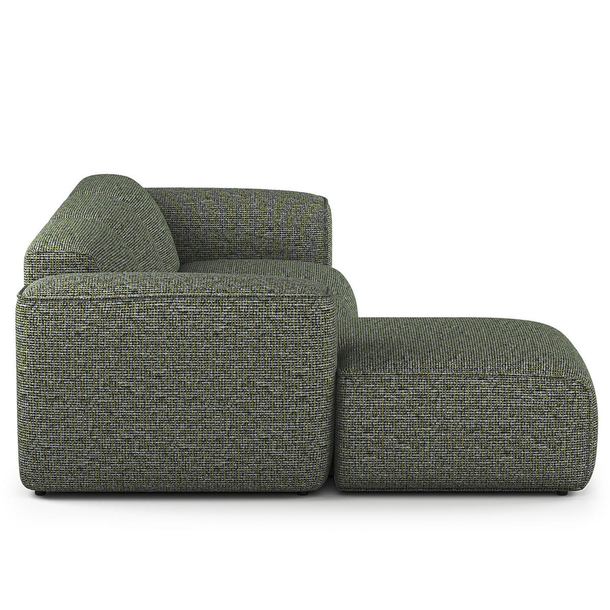 3-SITZER ECKSOFA mit Longchair - Schwarz/Grün, Kunststoff/Textil (251/173cm) - home24