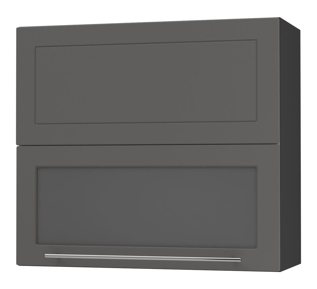 KÜCHENHÄNGESCHRANK Kvantum W8BS/80 Graphit Matt / Schwarz Matt 80 / 32,5 / 72cm - Schwarz/Graphitfarben, Holz/Holzwerkstoff (80/72/32.5cm) - Feldmann-Wohnen