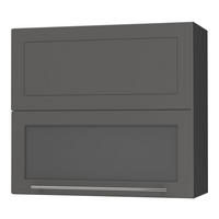KÜCHENHÄNGESCHRANK Kvantum W8BS/80 Graphit Matt / Schwarz Matt 80 / 32,5 / 72cm - Schwarz/Graphitfarben, Holz/Holzwerkstoff (80/72/32.5cm) - Feldmann-Wohnen