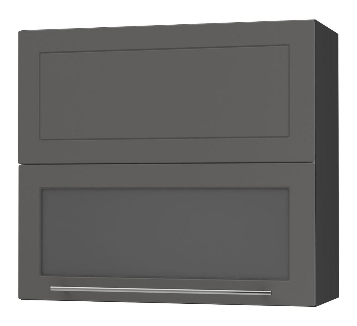 KÜCHENHÄNGESCHRANK Kvantum W8BS/80 Graphit Matt / Schwarz Matt 80 / 32,5 / 72cm - Schwarz/Graphitfarben, Holz/Holzwerkstoff (80/72/32.5cm) - Feldmann-Wohnen