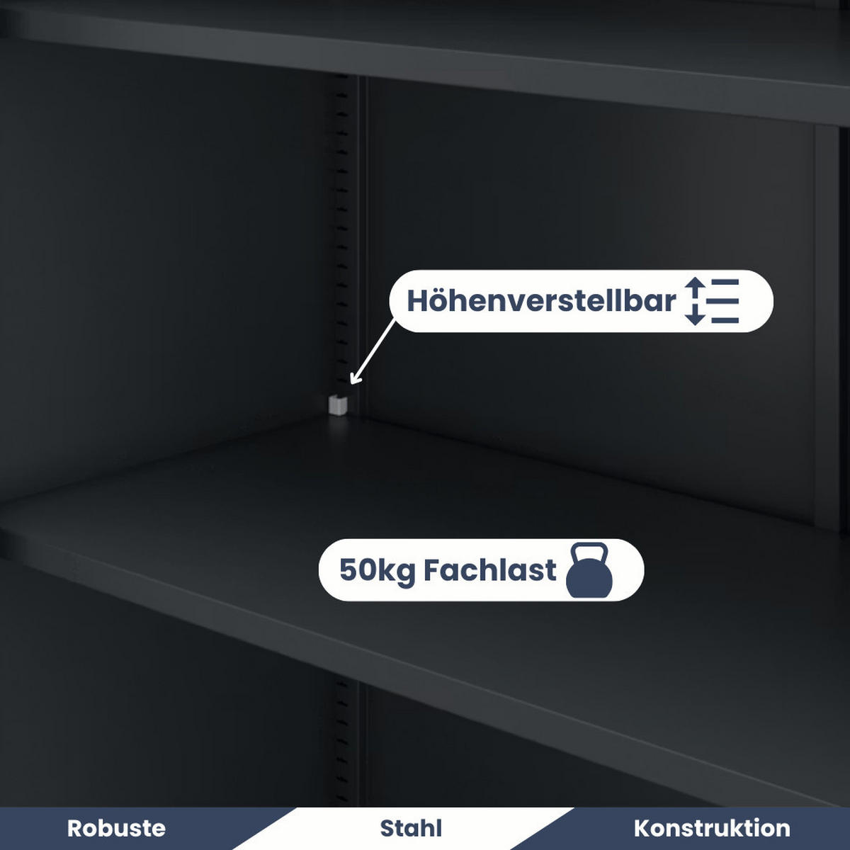 METALLSCHRANK abschließbar ODIS mit Zahlenschloss 185x90x40cm Anthrazit-Weiß - Anthrazit, Metall (90/185/40cm) - DELUKE