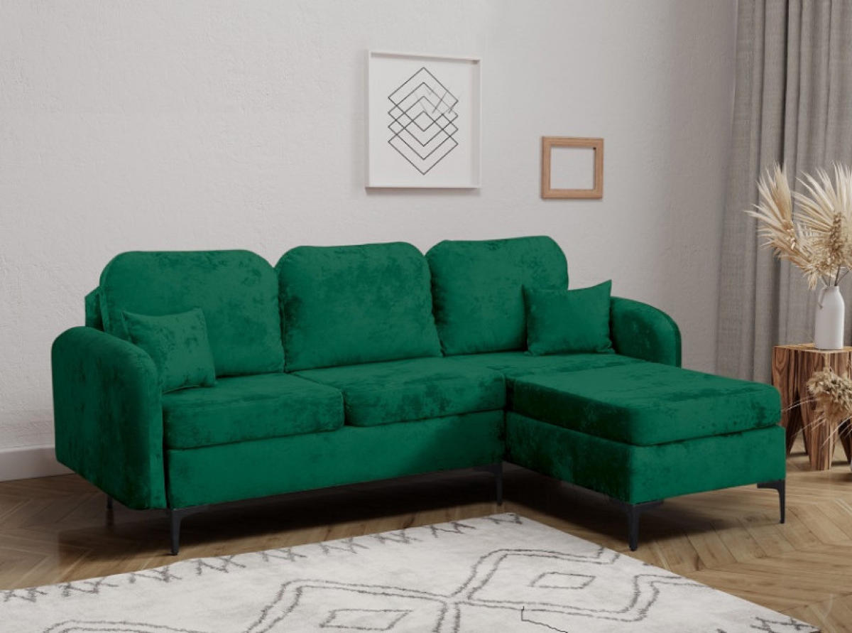 ECKSOFA Grün VENI L Mit Schlaffunktion Rechts - Grün, Textil (228/172cm) - Sepro Meble