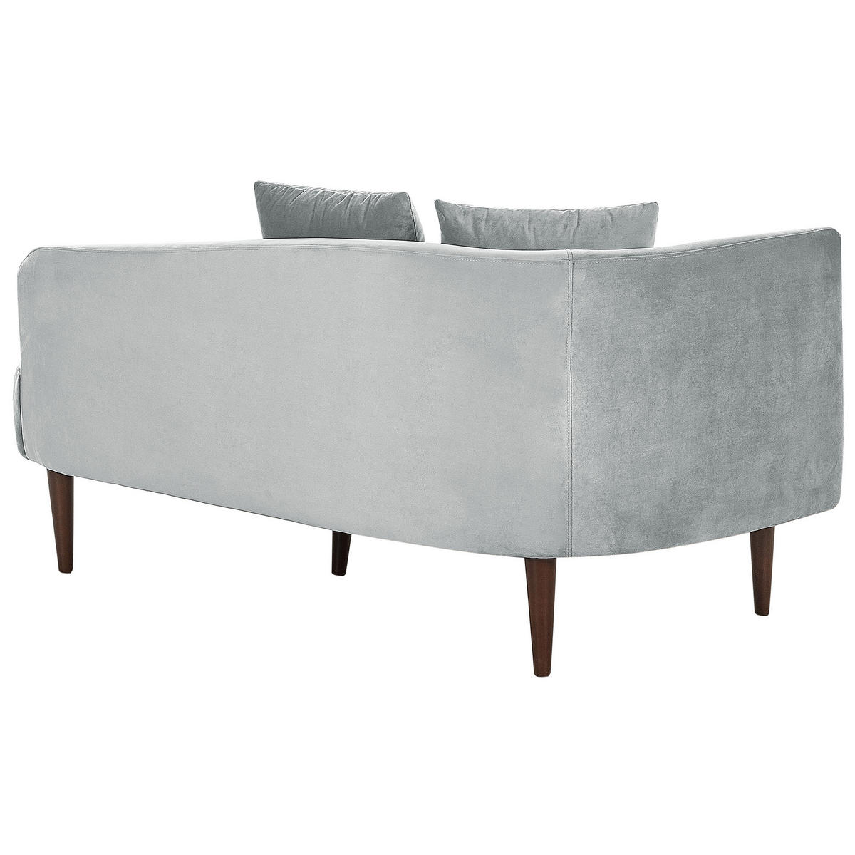 CHAISELONGUE Samtstoff hellgrau linksseitig Chaumont - Dunkelbraun/Grau, Textil (168/75/74cm) - Beliani