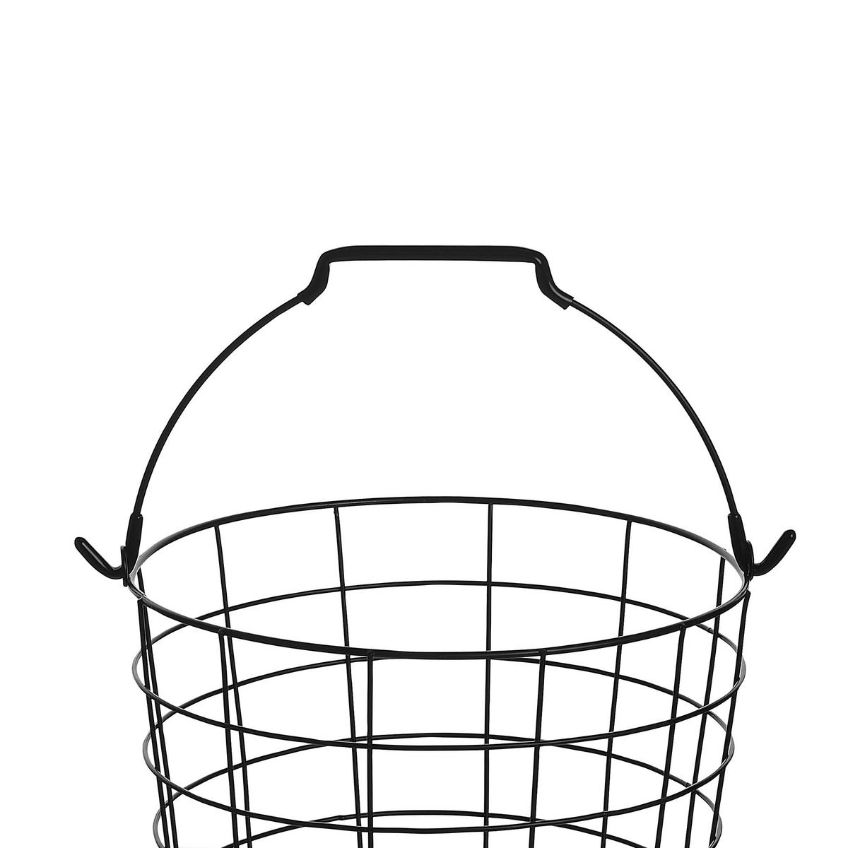 KORBSTÄNDER schwarz im 3er Set Ayapal - Schwarz, Metall (37/123/37cm) - Beliani
