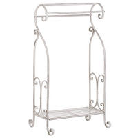 HANDTUCHSTÄNDER Antik Optik weiß 49 x 91 cm Linares - Weiß, Metall (49/91/33cm) - Beliani