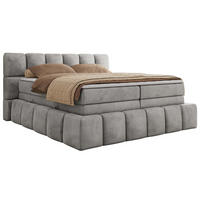 BOXSPRINGBETT NIRA KING 140/200 Hellgrau Velvet - H3 - Hellgrau, Holz/Textil (140/200cm) - MKS