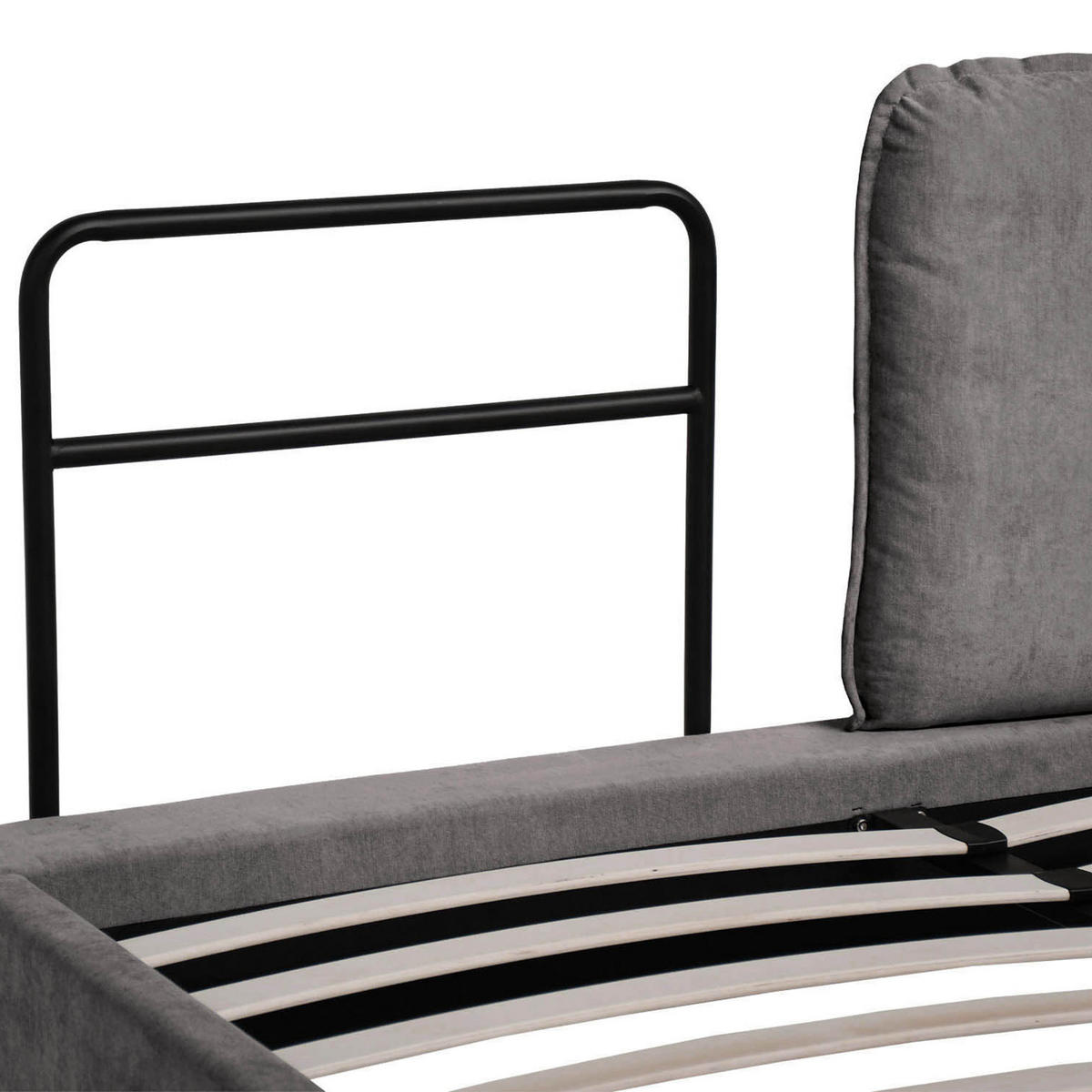 ČALOUNĚNÁ POSTEL Sombra, manželská postel 160x200 cm bez matrace, žinylková látka, tmavě šedá - tmavě šedá, kov (160/200cm) - Beautysofa