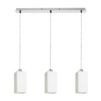 PENDELLEUCHTE LIZ III 60 Opalglas 45 W - Chromfarben, Metall (30/30/120cm) - Rendl