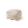 WOLL-POUF handgefertigt Rocco Weiß 55x55x30 cm - Weiß, Textil (55/30/55cm) - benuta Pure