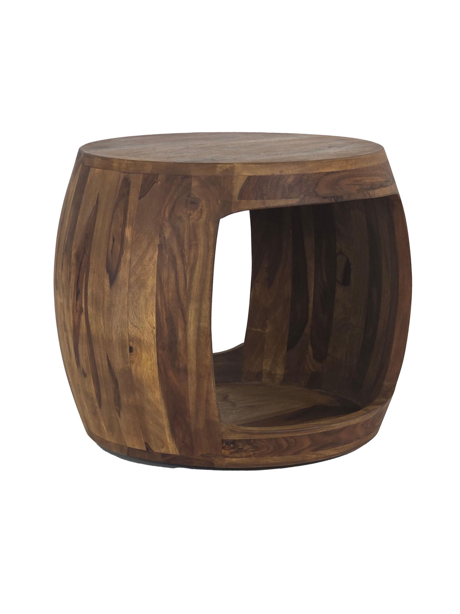 BEISTELLTISCH ANTEQUERA, Dunkles Massivholz, Ø 50 x 40 cm - Dunkelbraun/Braun, Holz (50/50/40cm) - KADIMA DESIGN