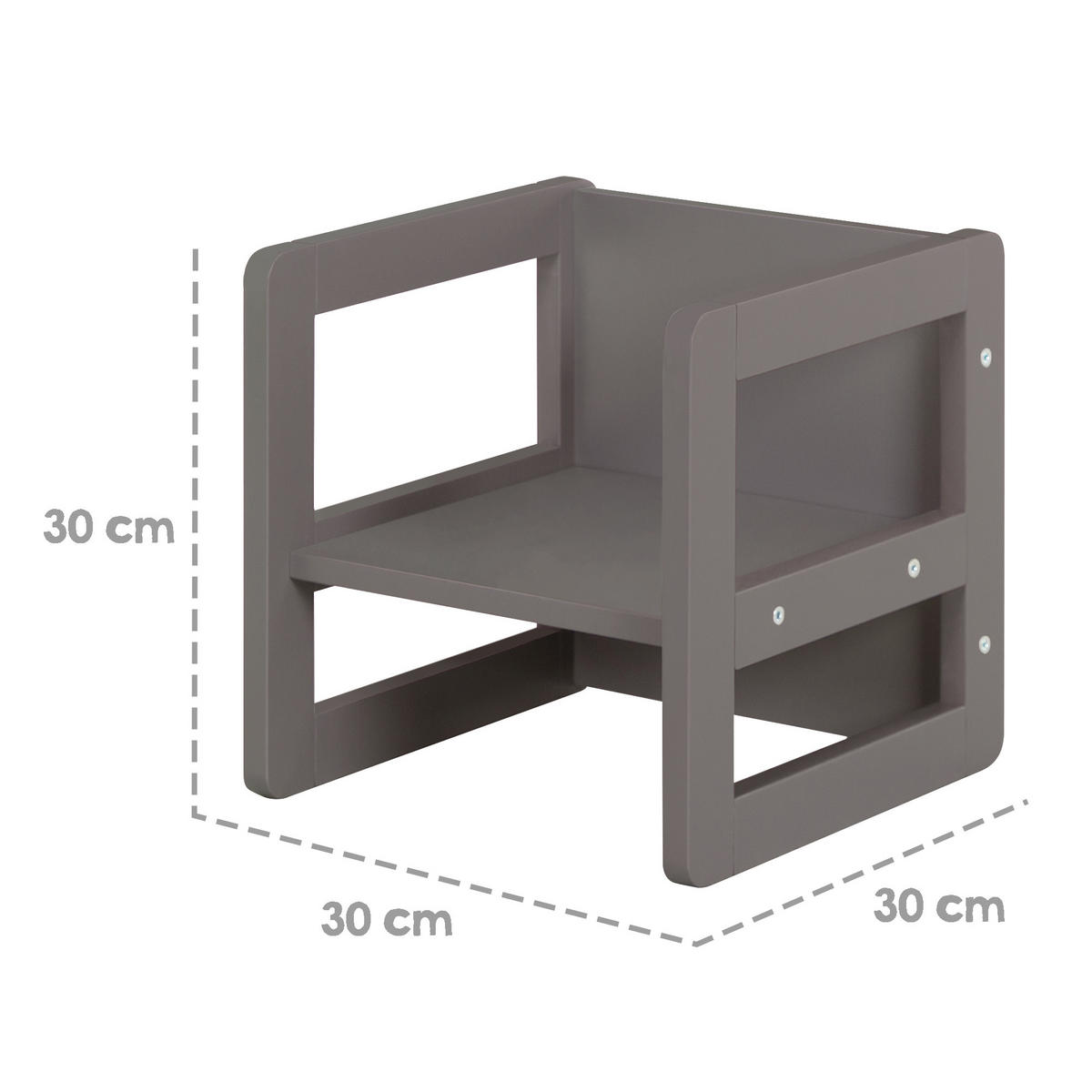 KINDERSITZGRUPPE 3in1 - Anthrazit, Holzwerkstoff (61/30/44cm) - Roba