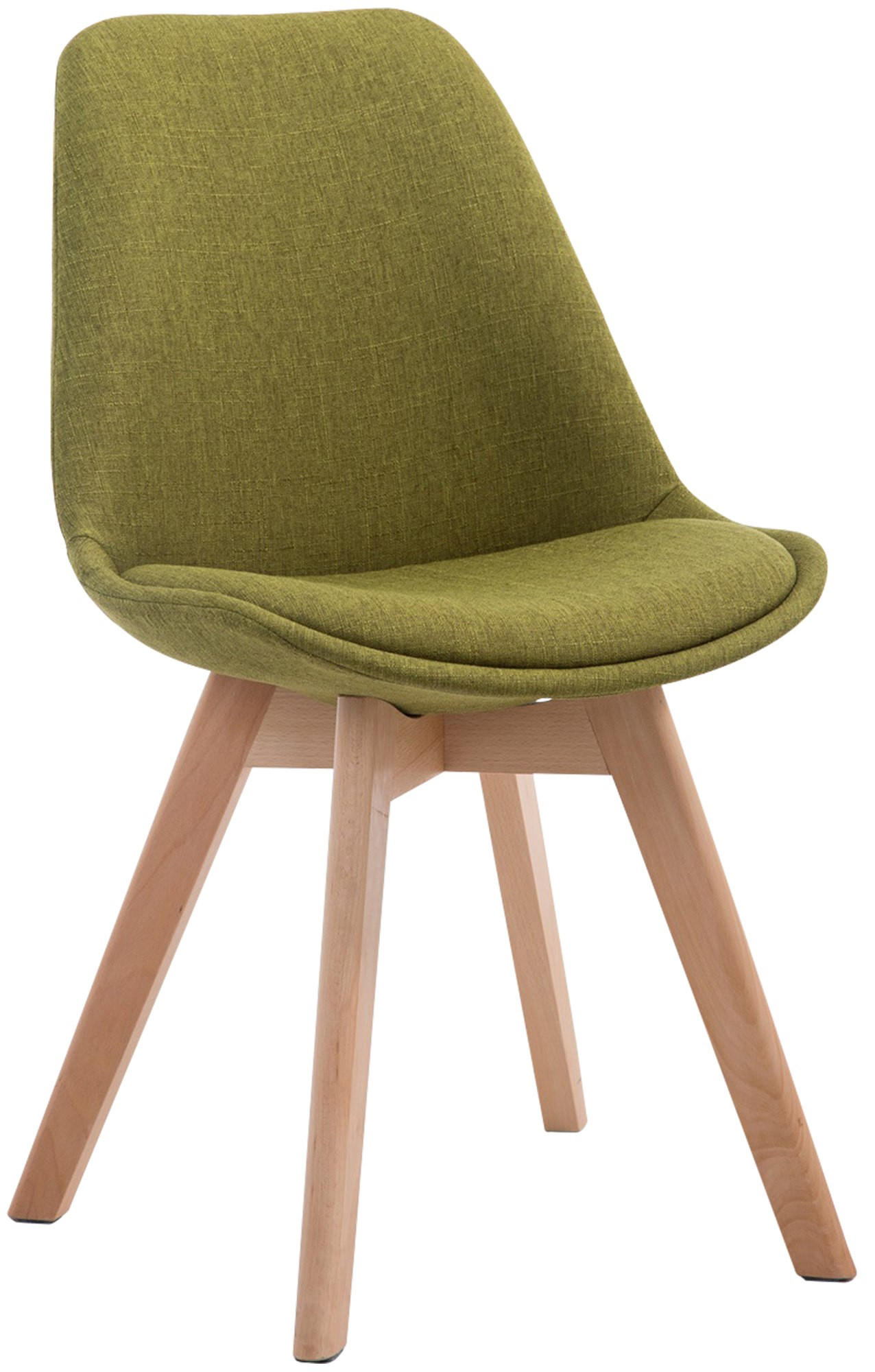 STUHL Stoff Grün - Eukalyptusholzfarben/Grün, Holz/Textil (48/84/55cm) - CLP