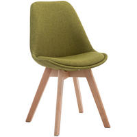 STUHL Stoff grün - Eukalyptusholzfarben/Grün, Holz/Textil (48/84/55cm) - CLP