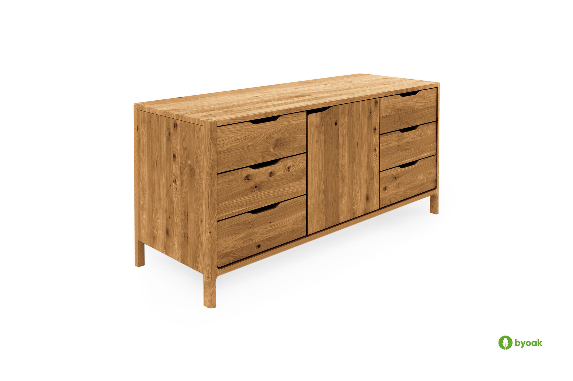 KOMMODE PAUL Wildeiche - Wildeiche, Holz (140/64/50cm) - byoak