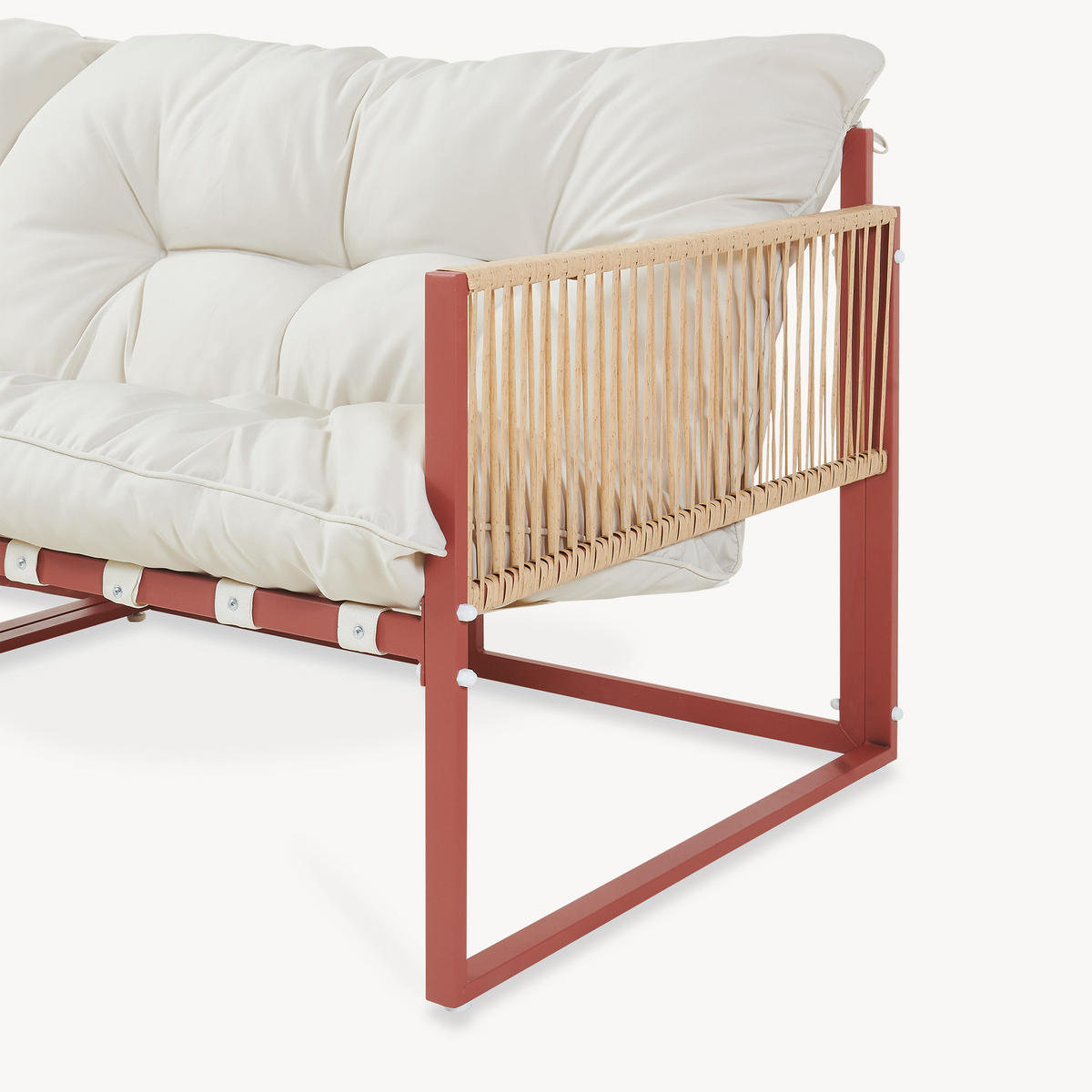 GARTENMÖBEL-SET 4 TLG. Karg - Eichefarben/Beige, Kunststoff/Metall - casa.pro
